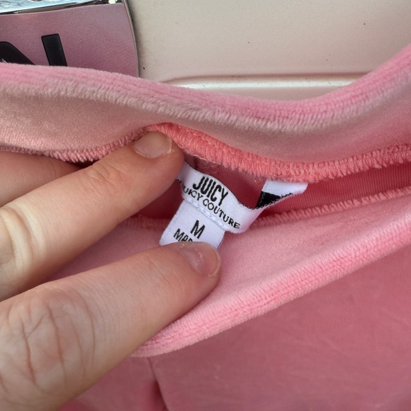 Juicy Couture Pink Velvet Flare Pants Sweatpants Size Medium - Picture 5 of 5